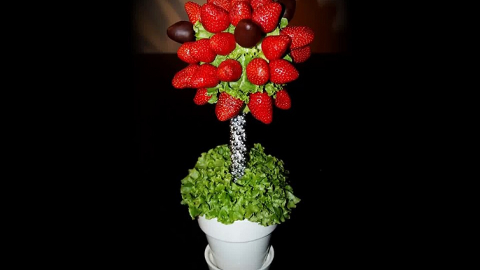 Edible fruit arrangement - strawberry topiary tree