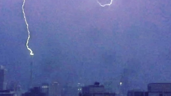 Lightning Strikes Chicago's Trump Tower as Illinois Votes