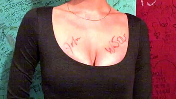 Signed her chest