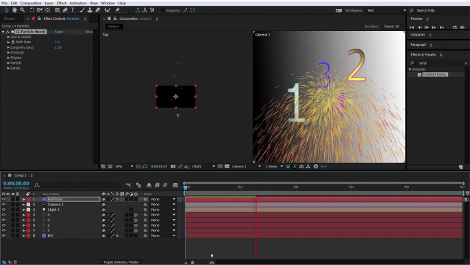 Build & Animating a Simple 3D Scene in After Effects - Pt3 Particle System