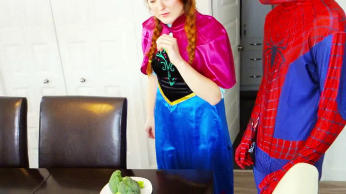 Spiderman vs Frozen Elsa  Anna Elsa Makes LOLLIPOPS Real Life Fun Superhero Movie