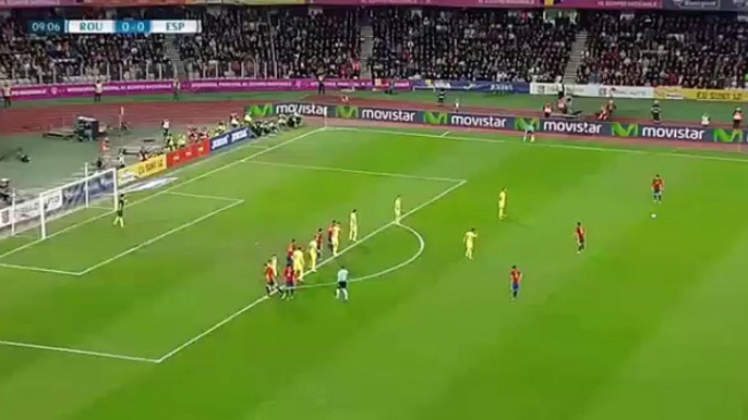 Gerrard Pique Amazing Chance - Romania 0-0 Spain - 27.03.2016 HD