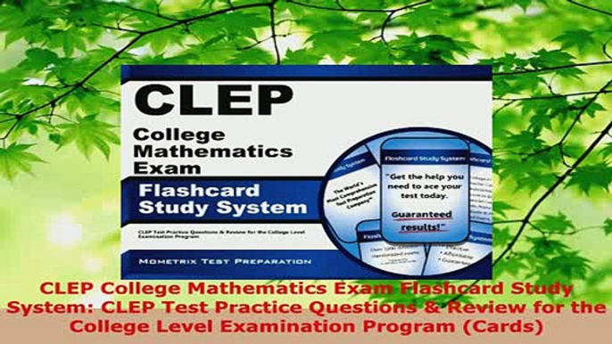 PDF  CLEP College Mathematics Exam Flashcard Study System CLEP Test Practice Questions  PDF Book Free