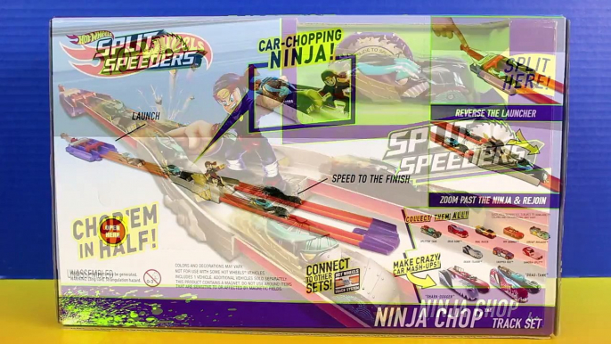 Hot Wheels Split Speeders Race And Split On Ninja Chop Track Set With Imaginext Ninjas