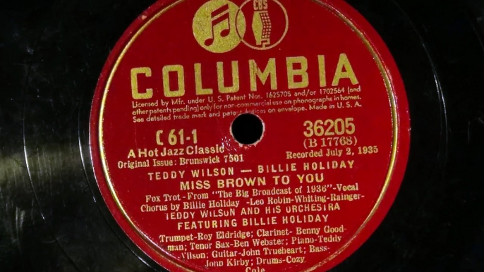 Billie Holiday; MISS BROWN TO YOU
