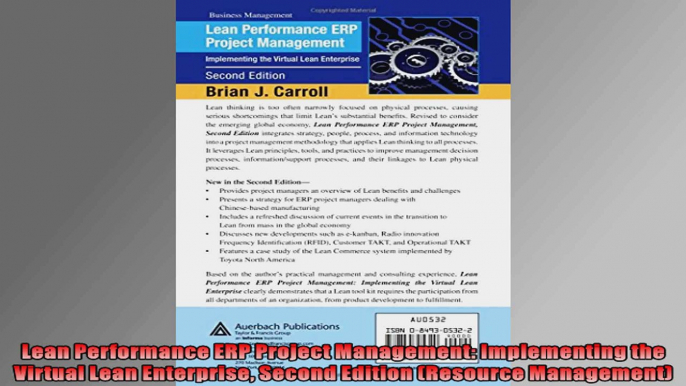 Lean Performance ERP Project Management Implementing the Virtual Lean Enterprise Second