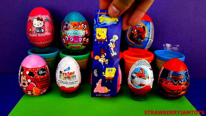 Peppa Pig Play Doh Barbie Spiderman Kinder Surprise Moshi Monsters Surprise Eggs StrawberryJamToys