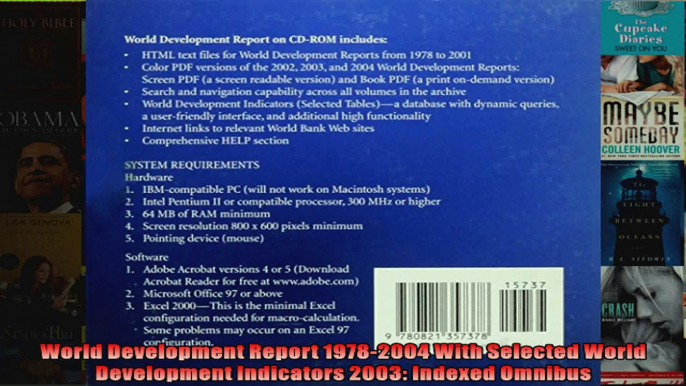 World Development Report 19782004 With Selected World Development Indicators 2003