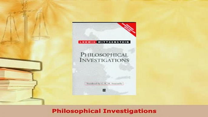 PDF  Philosophical Investigations PDF Book Free