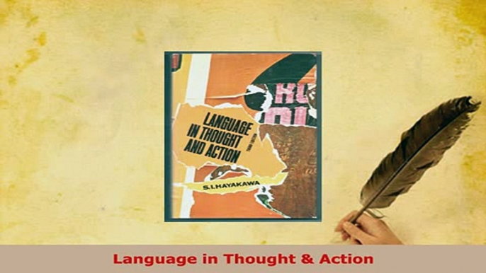 Download  Language in Thought  Action PDF Book Free