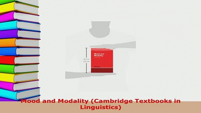 PDF  Mood and Modality Cambridge Textbooks in Linguistics Free Books