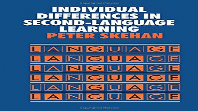 Download Individual Differences in Second Language Learning  Second Language Acquisition