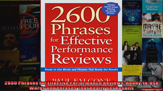 2600 Phrases for Effective Performance Reviews ReadytoUse Words and Phrases That Really