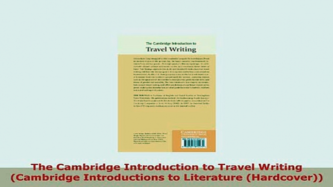 Download  The Cambridge Introduction to Travel Writing Cambridge Introductions to Literature Download Online