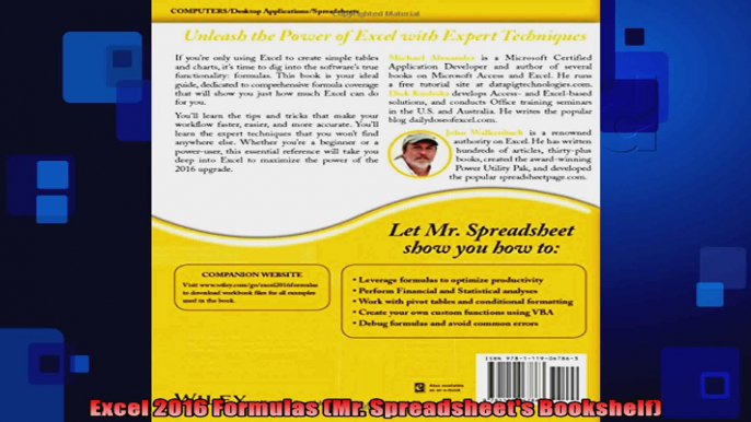 Excel 2016 Formulas Mr Spreadsheets Bookshelf