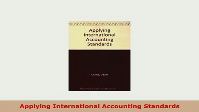 Download  Applying International Accounting Standards Free Books