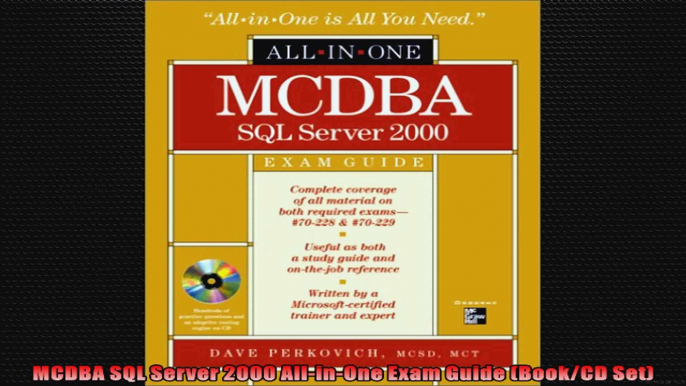 MCDBA SQL Server 2000 AllinOne Exam Guide BookCD Set