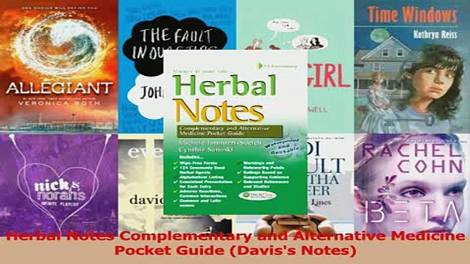 PDF  Herbal Notes Complementary and Alternative Medicine Pocket Guide Daviss Notes Read Online