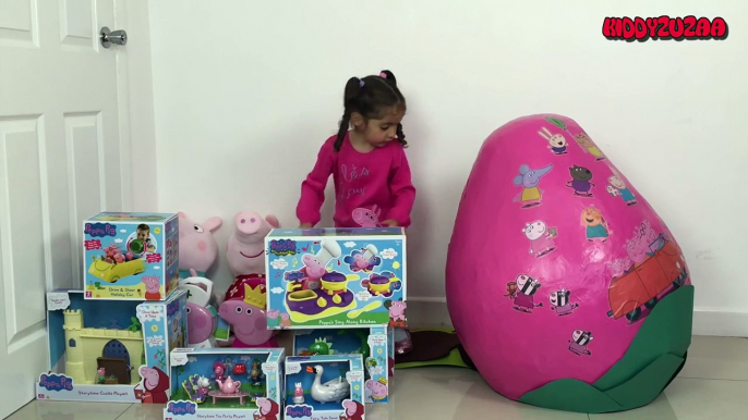 Peppa Pig Giant Eggs Surprise – New Peppa Pig Episodes In English Toys Unboxing + Kinder