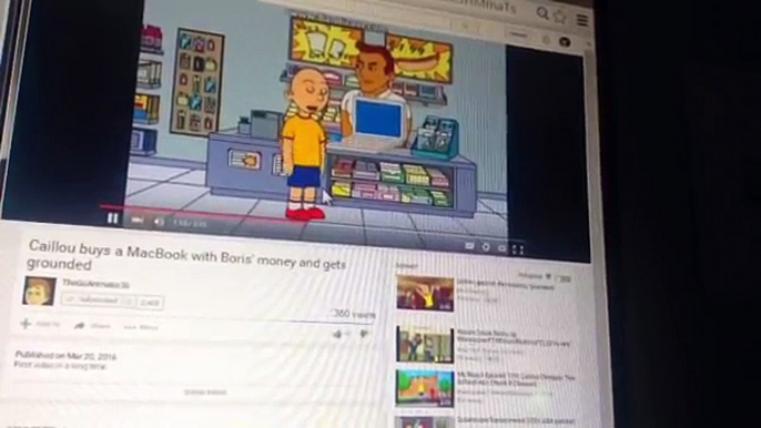 My React- Caillou Buys A MacBook With Boris Credit Card And Gets Grounded