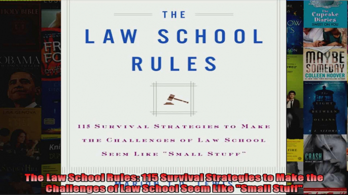 The Law School Rules 115 Survival Strategies to Make the Challenges of Law School Seem