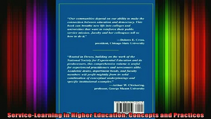 Read  ServiceLearning in Higher Education Concepts and Practices  Full EBook