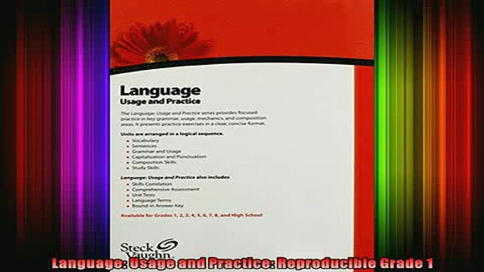 Read  Language Usage and Practice Reproducible Grade 1  Full EBook