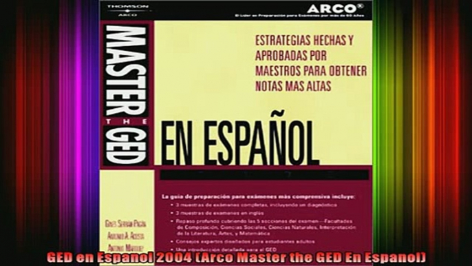 Read  GED en Espanol 2004 Arco Master the GED En Espanol  Full EBook