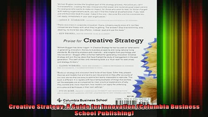 READ book  Creative Strategy A Guide for Innovation Columbia Business School Publishing Full Free