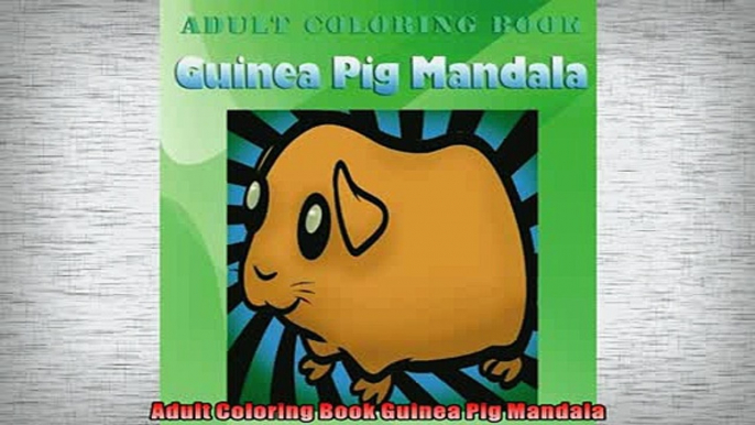 EBOOK ONLINE  Adult Coloring Book Guinea Pig Mandala  FREE BOOOK ONLINE