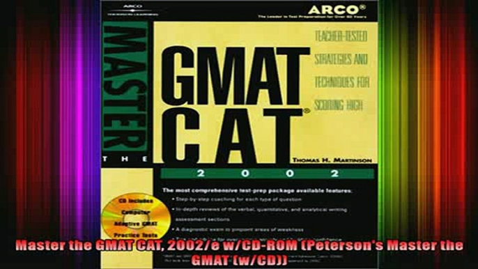 READ book  Master the GMAT CAT 2002e wCDROM Petersons Master the GMAT wCD Full Free