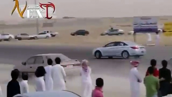 Car crash -37. Arab drift. Crazy arab drifting in Saudi Arabia. Mad people no respect for life