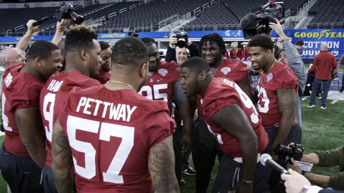 Watch Alabamas defensive line hilariously imitate their coach