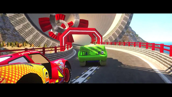 IRON MAN HULKBUSTER and HULK! Insane Race with Custom Disney Pixar Lightning McQueen Cars Colors HD