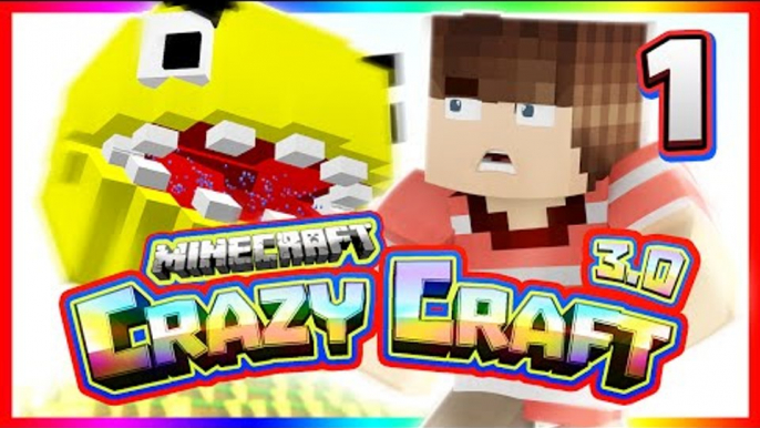 Minecraft Crazy Craft 3.0 - Ep 1 - "PACMAN ATTACK! WILLYREX! LUCKY BLOCKS! & EPIC SWORD!"