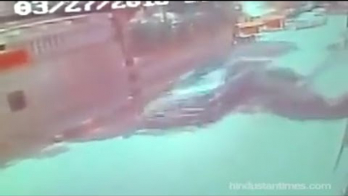 CCTV footage | Bengaluru doctor rams speeding Merc into cars