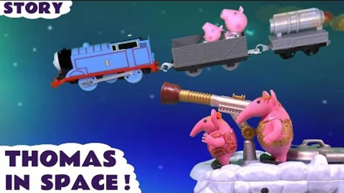 THOMAS IN SPACE --- Join The Clangers as they are met by Thomas with his Jet Engine and Peppa Pig with George in this toy story, Featuring Thomas and Friends and many more family fun toys! Toy Unboxing video shown as creative play