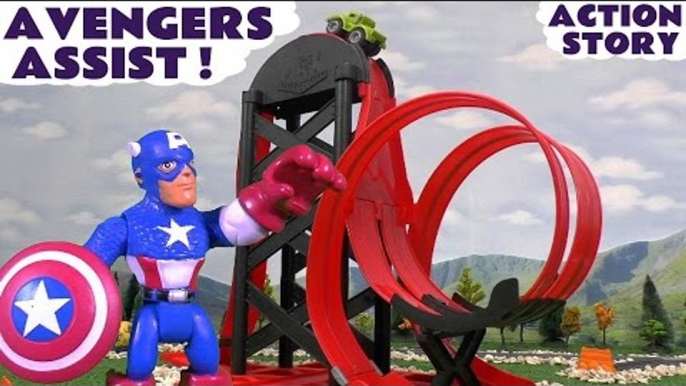 AVENGERS ASSIST! --- The Avengers help Thomas and Friends and the TMNT's find and open Surprise Eggs, featuring Captain America, Thor, Hulk, Iron Man finding Disney Cars, Transformers and many more fun family toys