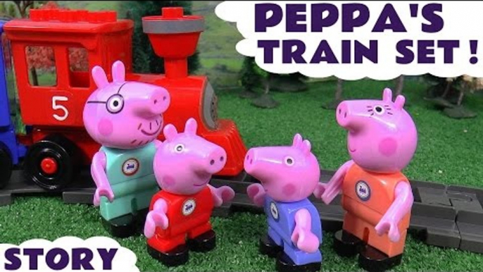 Peppa Pig Toy Train Construction Set Play Doh Duplo Thomas and Friends Toys Juguetes de Peppa Pig