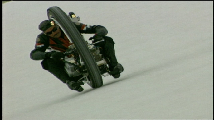 See the amazing One Wheeled Motorcycle go for the record