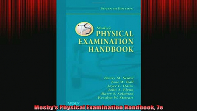 EBOOK ONLINE  Mosbys Physical Examination Handbook 7e READ ONLINE