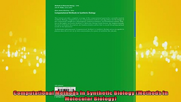 EBOOK ONLINE  Computational Methods in Synthetic Biology Methods in Molecular Biology  FREE BOOOK ONLINE