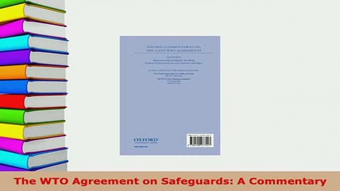 Download  The WTO Agreement on Safeguards A Commentary Read Online