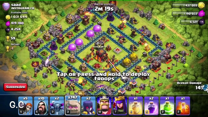 Clash Of Clans - 499 Golems Raid! [Level 3]