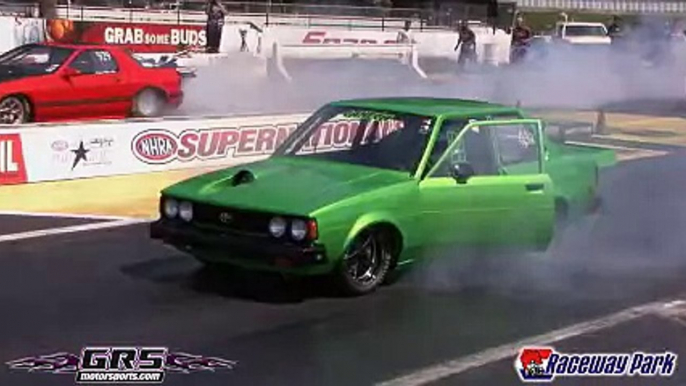 Caneca Racing  - 11.07 @ 68 MPH con 1.11 en los 60ft vs. Sam Rico Racing - 7.90 @ 171 MPH