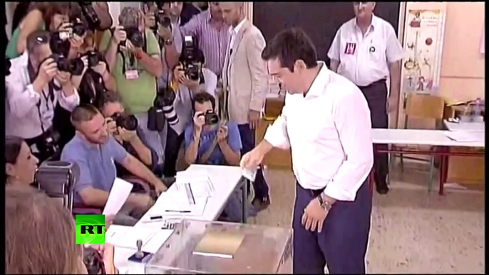 Greece PM Tsipras casts ballot in bailout referendum