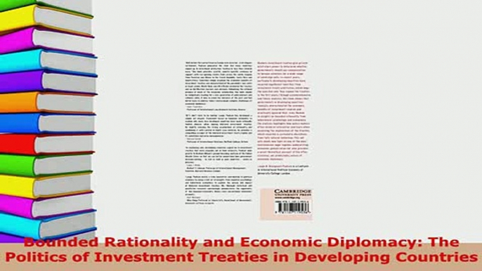 PDF  Bounded Rationality and Economic Diplomacy The Politics of Investment Treaties in Read Full Ebook