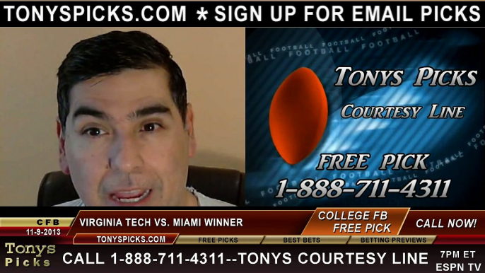 Virginia Tech Hokies versus Miami Florida Hurricanes Pick Prediction College Football Odds 11-9-2013