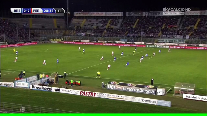 0-2 Matteo Ardemagni Goal Italy  Serie B - 11.04.2016, Brescia Calcio 0-2 Perugia Calcio