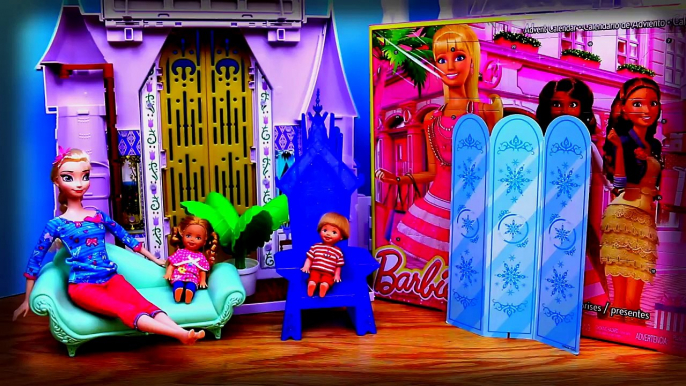 BARBIE RUINS CHRISTMAS 24 Days of Barbie Advent Calendar + Frozen Elsa Kids Babysitting